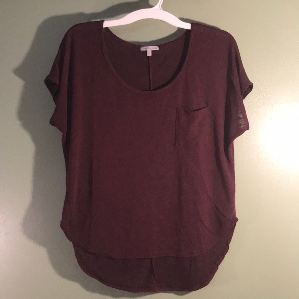 Purple/maroon front pocket tee